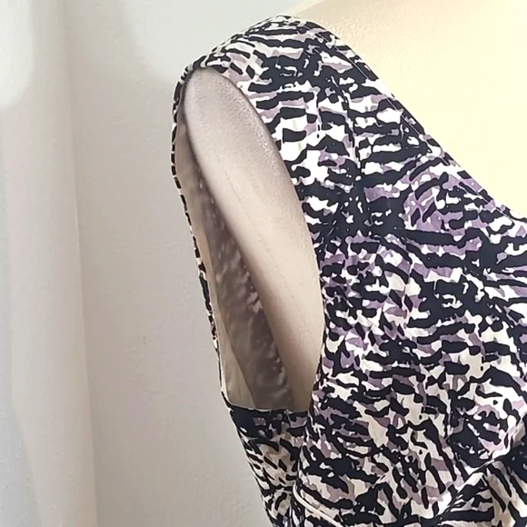 Alex Marie Black & Tan, Black & Purple Animal Print Sleeveless Dress, Size 14 - Picture 3 of 9
